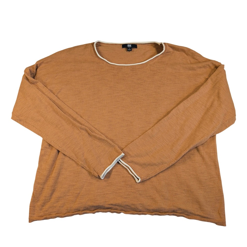 Frye Knit Sweater Long Sleeve Pullover Lightweight‎ Casual Classic Neutral Top M